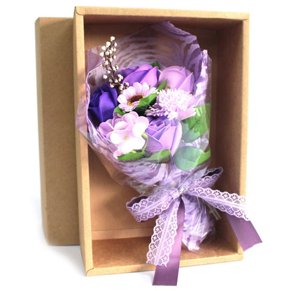 Purple Boxed Hand Soap Flower Bouquet - Special