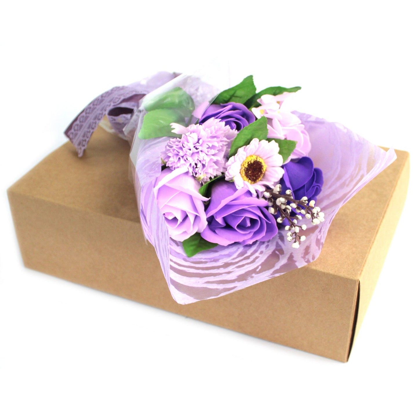 Purple Boxed Hand Soap Flower Bouquet - Special