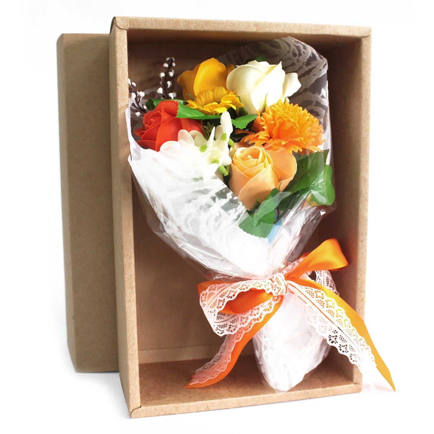 Orange Boxed Hand Soap Flower Bouquet - Special